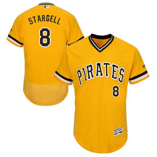 Pittsburgh Pirates #8 Willie Stargell Gold Flexbase Authentic Collection Cooperstown Stitched Jersey Men's