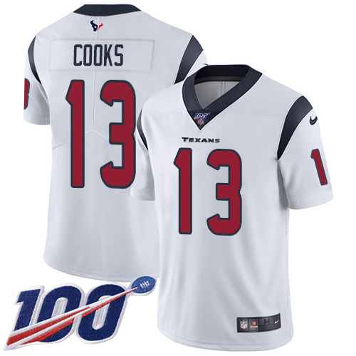 Texans #13 Brandin Cooks White Men's Stitched 100th Season Vapor Untouchable Limited Jersey