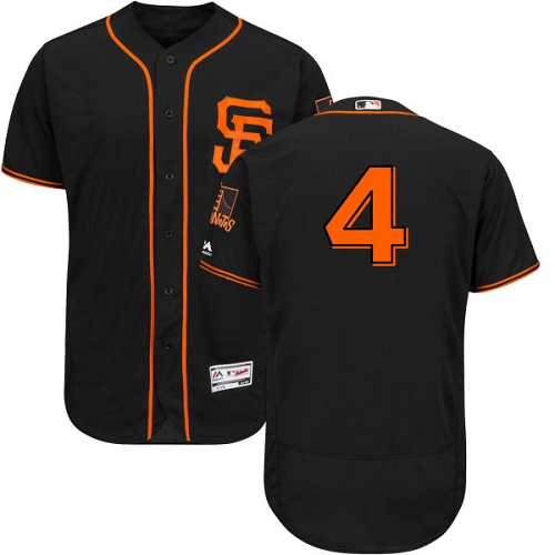San Francisco Giants #4 Mel Ott Black Flexbase Authentic Collection Alternate Stitched Jersey Men's