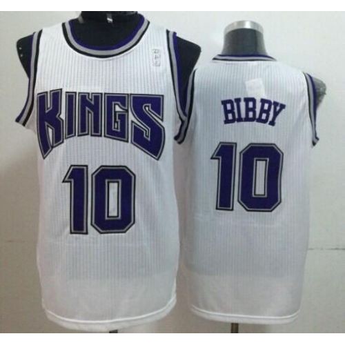 Sacramento Kings #10 Mike Bibby White Throwback Stitched Jersey Mens