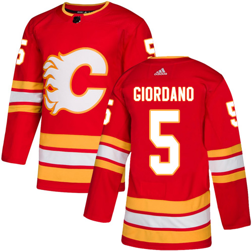 Adidas Calgary Flames #5 Mark Giordano Red Alternate Authentic Stitched Youth Jersey Youth