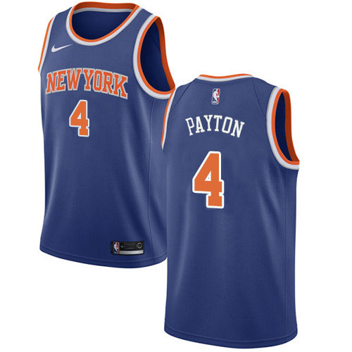 New York Knicks #4 Elfrid Payton Blue Swingman Icon Edition Jersey Mens