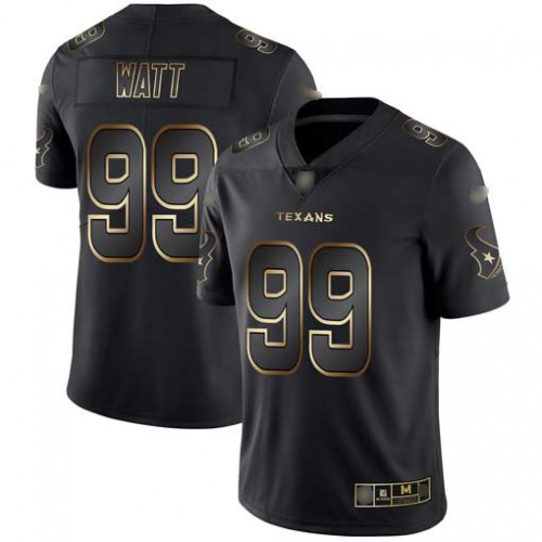 Houston Texans #99 J.J. Watt Black/Gold Men's Stitched Vapor Untouchable Limited Jersey Men's