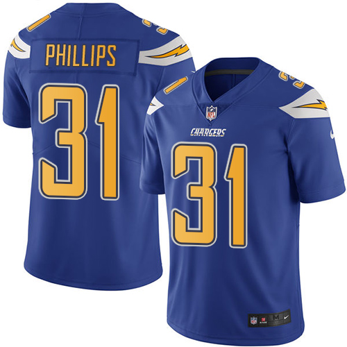 Los Angeles Chargers #31 Adrian Phillips Electric Blue Men's Stitched Limited Rush Jersey Men's