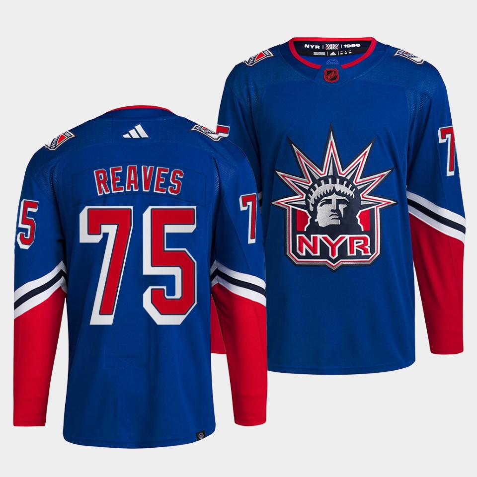 New York Rangers #75 Ryan Reaves Men's Adidas Reverse Retro 2.0 Authentic Player Jersey - Royal