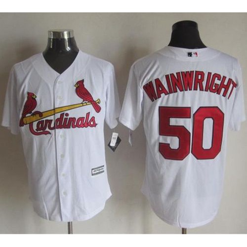 St.Louis Cardinals #50 Adam Wainwright White New Cool Base Stitched Jersey Men's