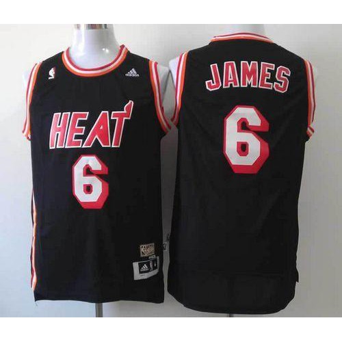 Miami Heat #6 LeBron James Black Hardwood Classics Nights Stitched Jersey Mens