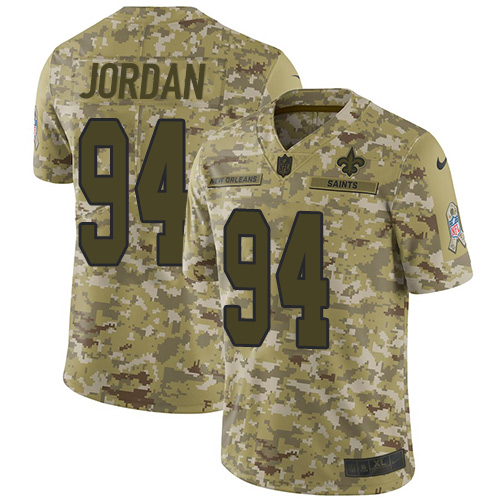 New Orleans Saints #94 Cameron Jordan Camo Men's Stitched Limited 2018 Salute To Service Jersey Men's