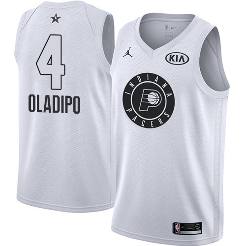 Indiana Pacers #4 Victor Oladipo White Jordan Swingman 2018 All-Star Game Jersey Mens