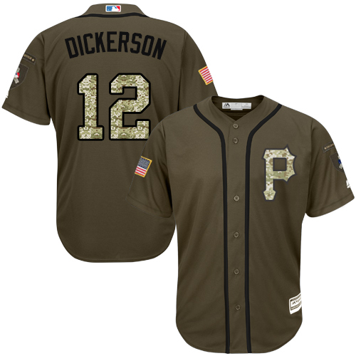 Pittsburgh Pirates #12 Corey Dickerson Green Salute to Service Stitched Jersey Men's