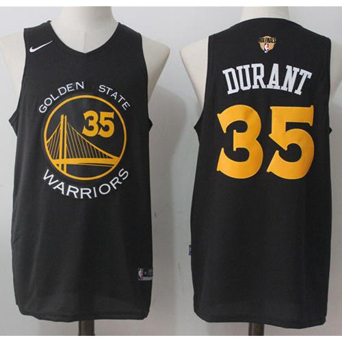 Golden State Warriors #35 Kevin Durant Black Fashion The Finals Patch Swingman Jersey Mens