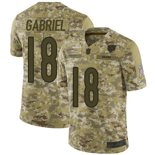Chicago Bears #18 Taylor Gabriel Camo Men's Stitched Limited 2018 Salute To Service Jersey Men's