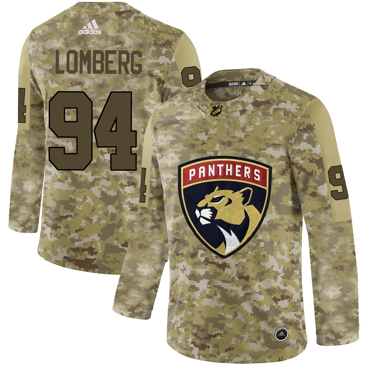 Adidas Panthers #94 Ryan Lomberg Camo Authentic Stitched Jersey