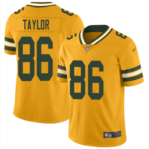 Green Bay Packers #86 Malik Taylor Gold Men's Stitched Limited Inverted Legend Jersey Men's