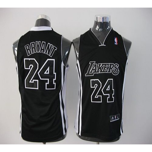 Los Angeles Lakers #24 Kobe Bryant Black Shadow Stitched Youth Jersey Youth