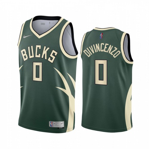Milwaukee Milwaukee Bucks #0 Donte DiVincenzo Green Swingman 2020-21 Earned Edition Jersey Mens