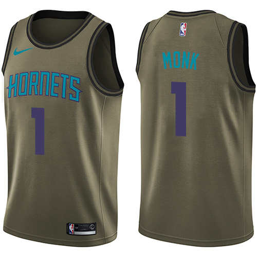 Charlotte Hornets #1 Malik Monk Green Salute to Service Youth Swingman Jersey Youth