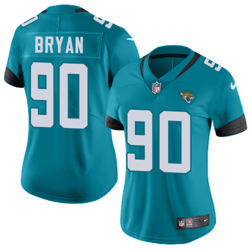Jacksonville Jaguars #90 Taven Bryan Teal Green Alternate Women's Stitched Vapor Untouchable Limited Jersey Womens
