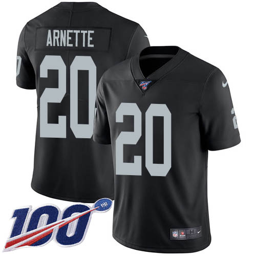Las Vegas Raiders #20 Damon Arnette Black Team Color Youth Stitched 100th Season Vapor Untouchable Limited Jersey Youth