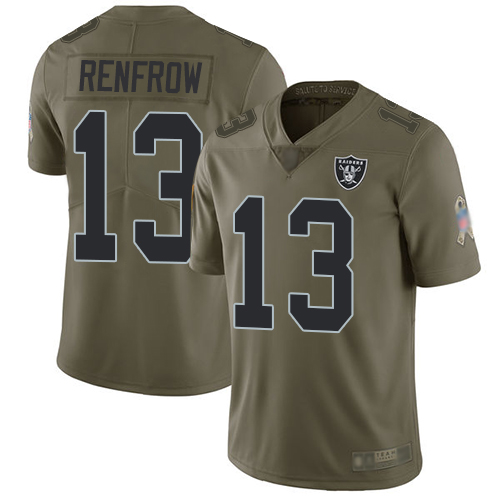 Las Vegas Raiders #13 Hunter Renfrow Olive Youth Stitched Limited 2017 Salute to Service Jersey Youth