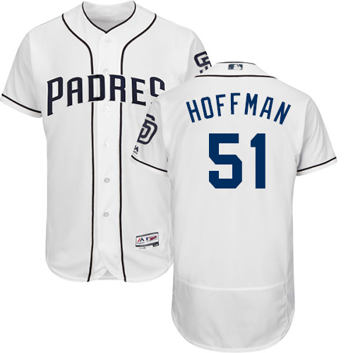 San Diego Padres #51 Trevor Hoffman White Flexbase Authentic Collection Stitched Jersey Men's