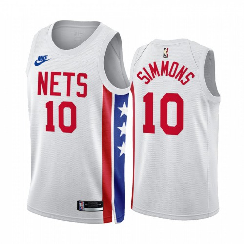 Brooklyn Nets #10 Ben Simmons White 2022-23 Mens Classic Edition Jersey Mens