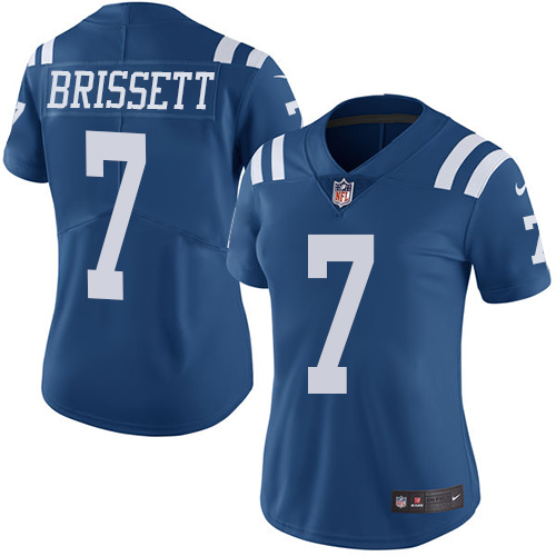 Indianapolis Colts #7 Jacoby Brissett Royal Blue Women's Stitched Limited Rush Jersey Womens