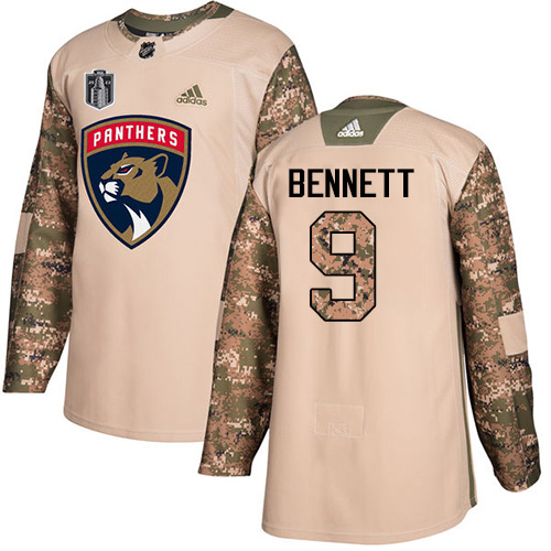 Adidas Panthers #9 Sam Bennett Camo 2023 Stanley Cup Final Patch Authentic Stitched Jersey