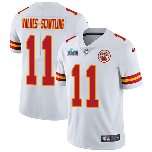 Chiefs #11 Marquez Valdes-Scantling White Super Bowl LVII Patch Youth Stitched Vapor Untouchable Limited Jersey