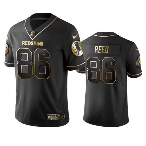 Washington Commanders #86 Jordan Reed Men's Stitched Vapor Untouchable Limited Black Golden Jersey Men's
