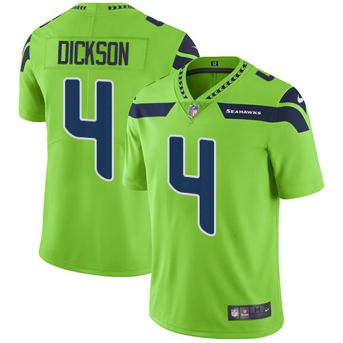 Seattle Seahawks #4 Michael Dickson Green Youth Stitched Limited Rush Jersey Youth