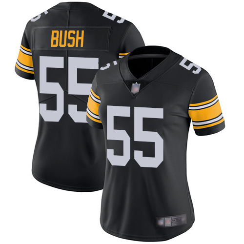 Pittsburgh Steelers #55 Devin Bush Black Alternate Women's Stitched Vapor Untouchable Limited Jersey Womens