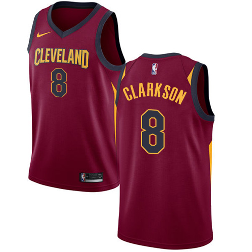 Cleveland Cavaliers #8 Jordan Clarkson Red Swingman Icon Edition Jersey Mens
