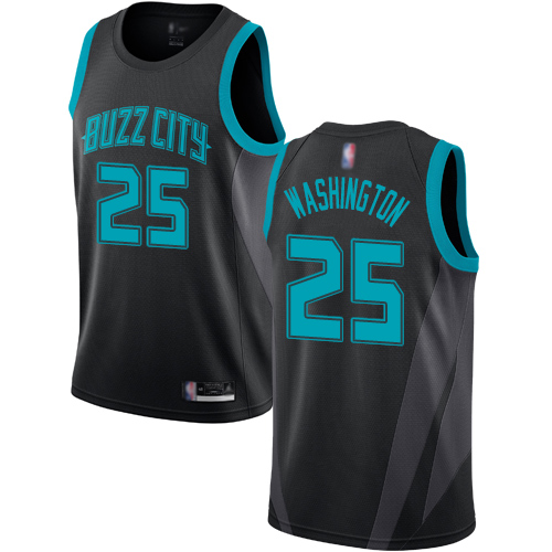 Charlotte Hornets #25 PJ Washington Black Jordan Swingman City Edition 2018/19 Jersey Mens