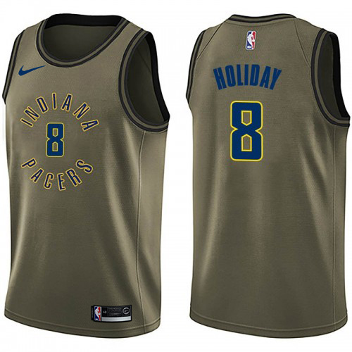 Indiana Pacers #8 Justin Holiday Green Salute To Service Youth Swingman Jersey Youth