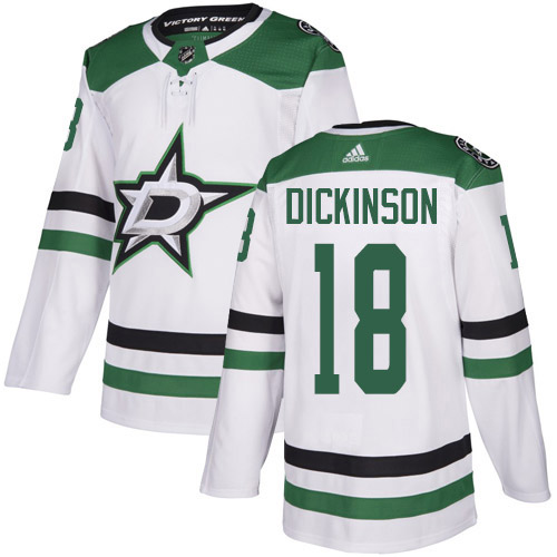 Adidas Dallas Stars #18 Jason Dickinson White Road Authentic Stitched Jersey Men's