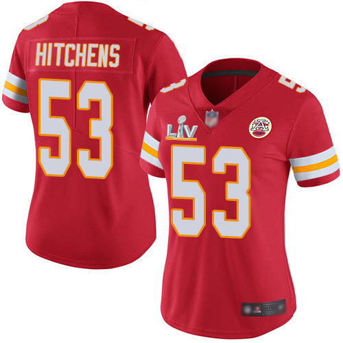 Kansas City Chiefs #53 Anthony Hitchens Red Team Color Women's Super Bowl LV Bound Stitched Vapor Untouchable Limited Jersey Womens