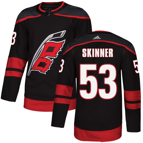 Adidas Carolina Hurricanes #53 Jeff Skinner Black Alternate Authentic Stitched Jersey Men's