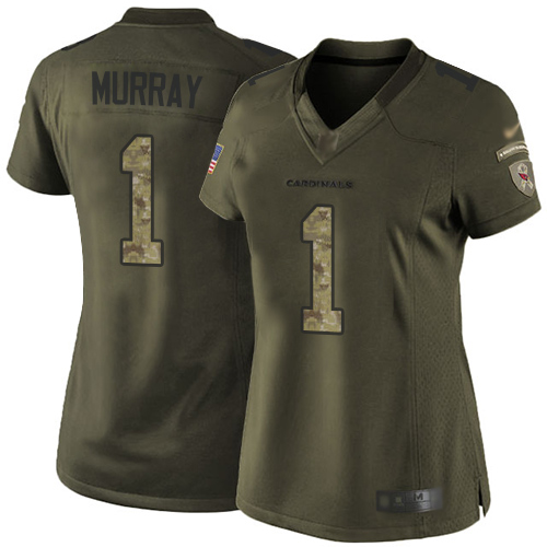 Cardinals #1 Kyler Murray Green Women's Stitched Limited 2015 Salute To Service Jersey