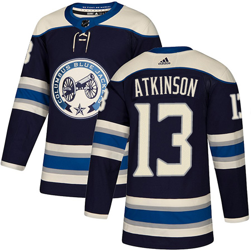 Adidas Columbus Blue Jackets #13 Cam Atkinson Navy Alternate Authentic Stitched Jersey Men's