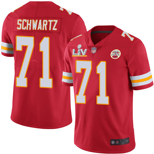 Kansas City Chiefs #71 Mitchell Schwartz Red Team Color Youth Super Bowl LV Bound Stitched Vapor Untouchable Limited Jersey Youth