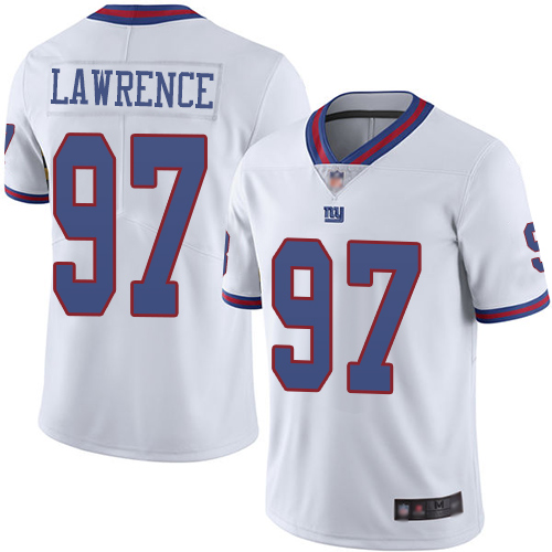 Giants #97 Dexter Lawrence White Men's Stitched Limited Rush Jersey