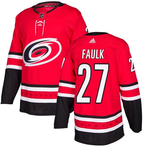 Adidas Carolina Hurricanes #27 Justin Faulk Red Home Authentic Stitched Youth Jersey Youth