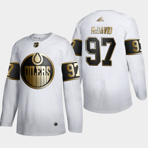 Edmonton Edmonton Oilers #97 Connor McDavid Men's Adidas White Golden Edition Limited Stitched Jersey Men's