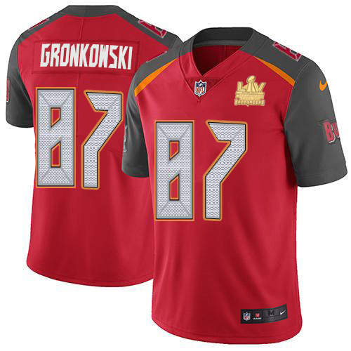 Buccaneers #87 Rob Gronkowski Red Team Color Youth Super Bowl LV Champions Stitched Vapor Untouchable Limited Jersey
