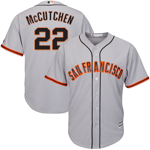 San Francisco Giants #22 Andrew McCutchen Grey Road Cool Base Stitched Youth Jersey Youth