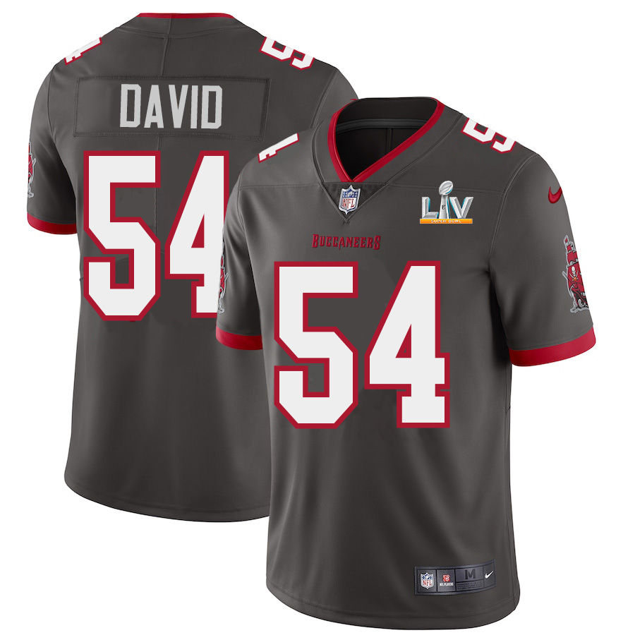 Tampa Bay Buccaneers #54 Lavonte David Youth Super Bowl LV Bound Pewter Alternate Vapor Limited Jersey