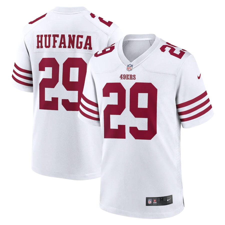 San Francisco 49ers #29 Talanoa Hufanga Men's 2022 Player Game Jersey - White