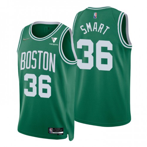 Boston Celtics #36 Marcus Smart Green Mens 2021-22 75th Anniversary Diamond Swingman Jersey - Icon Edition Mens