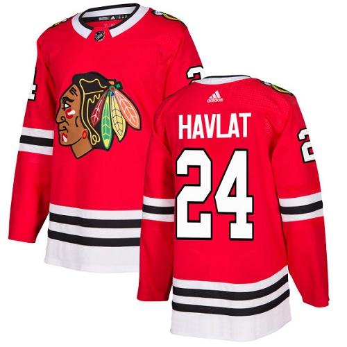 Adidas Chicago Blackhawks #24 Martin Havlat Red Home Authentic Stitched Jersey Men's